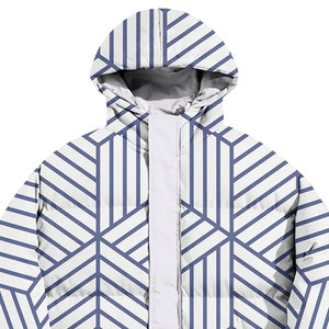 Men's Slim Fit Winter Puffer <b>Jacket</b> with Stand Collar Custom Color <b>Canvas</b> High Street Style Casual Coated Processing - Product Image 5