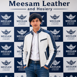 Veste moto en cuir véritable noir pour homme, coupe ajustée, col rabattu, fermeture éclair, longueur normale, vêtement d'automne - Product Image 6