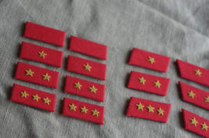 Écusson de col brodé à la main en fil de bullion de couleur personnalisée 2025 avec bouton-pression et attache de col en laiton - Product Image 5