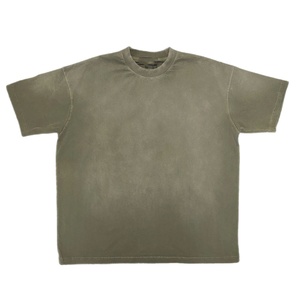 Oversized Acid Wash Crew Ringer Fitness T-Shirts Custom Men's High Quality 100% Cotton Quick Dry Heavyweight Vintage Design - Product Image 1