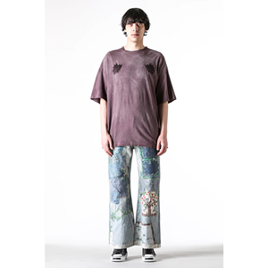 เสื้อยืดลายแอซิดสำหรับผู้ชายระบายอากาศได้ดีทันสมัยเสื้อทีเชิ้ตอีโมไซส์ใหญ่พิเศษปักลายผีเสื้อ - Product Image 4