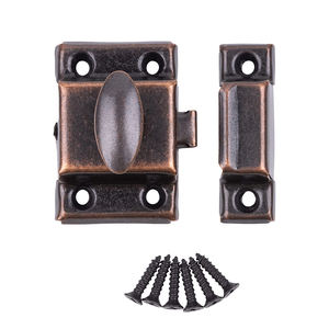 Loquet de porte de placard en cuivre antique moulé sous pression avec bouton de verrouillage pour armoires - Product Image 2