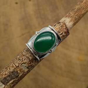 Bague à la mode en argent sterling 925 avec cabochon en onyx vert naturel cadeau de bijoux de promesse de mariage et de fiançailles à la mode - Product Image 2
