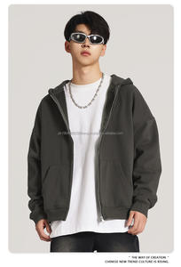 Sudadera con Capucha BEW0215 al por Mayor, Gruesa, 420 g/m², 100 % Algodón, Lisa, Corta, Personalizable, Holgada, con Hombros Caídos, Estilo Urbano, con Cierre para Hombre - Product Image 4