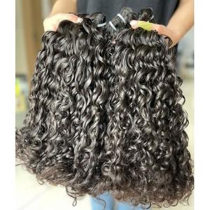 Extensions de tissage de cheveux vierges vietnamiens frisés naturels ondulés bruts non traités Vendeurs de cheveux humains bruts du Vietnam - Product Image 1