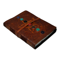 Carnet de notes en cuir gaufré 3D Star Stone - Journal à couverture rigide - Livre vierge pour cadeau - 120 feuilles - Notes personnelles et créativité