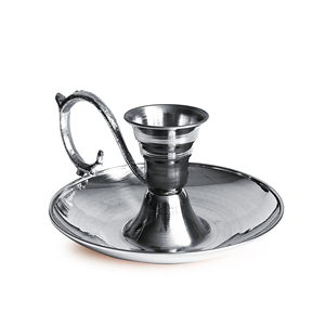 Shark Anatolia Handmade Copper <b>Candle</b> <b>Stick</b> Holder Model 2619-2 Christmas Home Decoration Nickel Color 10 cm - Product Image 1