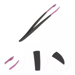 German Stainless Steel <b>Eyebrow</b> <b>Tweezers</b> 3.8 Inches Black Paper Coated manicure <b>Eyebrow</b> Extension <b>Tweezers</b> - Product Image 6