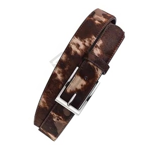 2025 más vendidos 100% genuino de moda lindo pelo en cinturones mejor diseño duradero pelo de vaca cuero hombres niños cinturones para niñas - Product Image 6