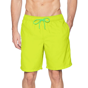 Short de sport pour hommes de haute qualité confortable mémoire taille moyenne troncs motif solide Type de cordon pour la natation adultes - Product Image 1
