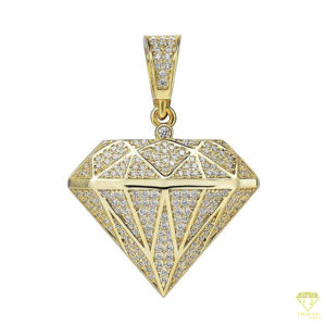 Colgante con forma de diamante Iced Out Hip Hop Bling Colgante con Zirconia cúbica Hip Hop Bling colgante - Product Image 4