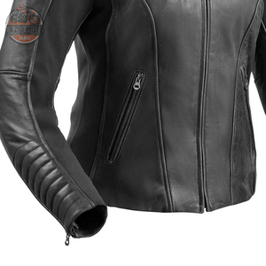 2025 diseños de chaqueta de cuero de moda de motocicleta para mujer chaqueta de moda de mujer transpirable hecha de cuero genuino - Product Image 4