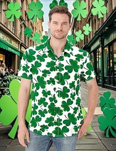 <span class=keywords><strong>Camisa</strong></span> con Estampado de Trébol de Cuatro Hojas para el Día de San Patricio Irlandés 2026, Estilo del Día de San Patricio, Camisas Personalizadas de <span class=keywords><strong>Manga</strong></span> <span class=keywords><strong>Corta</strong></span> con Cuello Mao para <span class=keywords><strong>Hombre</strong></span> - Product Image 6