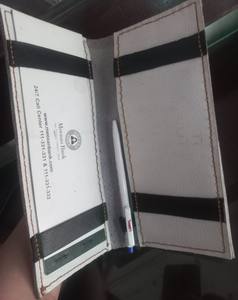 Logo personnalisé véritable peau de vache en cuir chéquier portefeuille mince RFID antivol fonction longue et courte longueur Options pour unisexe - Product Image 3