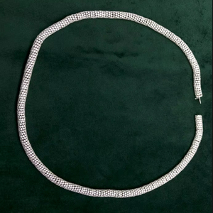 Cadena Cubana Chapada en Oro Blanco, Collar de Diamantes Vintage de Lujo, Diamantes de Laboratorio Genuinos, Joyería Fina Certificada IGI para Mujer, Regalo - Product Image 3