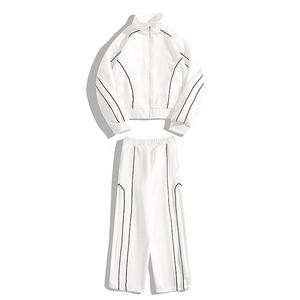 Chándal de poliéster de alta calidad personalizado, chaqueta ligera impermeable a rayas con cremallera, chándales para correr, logotipo personalizado - Product Image 2