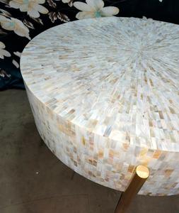 Mesa de centro con incrustaciones de hueso y nácar de lujo indio, diseño personalizable, alfombrillas y almohadillas Premium - Product Image 4