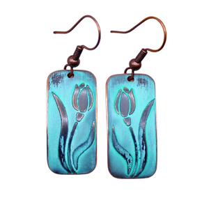 14 de febrero de octubre, pátina de oro martillado, pendientes de plata de invierno a la moda, vestido largo negro con aleta, joyería para mujer para niñas - Product Image 5