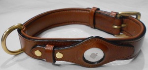 Collar de perro Airtag de cuero con GPS acolchado de cojín suave para perros Último diseño de moda Acolchado suave de cuero de lujo auténtico genuino - Product Image 3