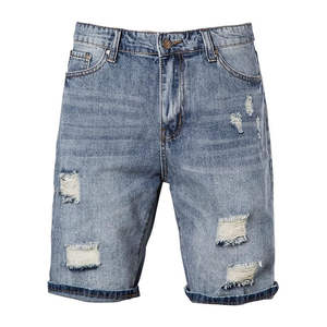 Shorts en jean déchirés vintage streetwear, fabricant de shorts en jean baggy vierges personnalisés, service OEM pour hommes - Product Image 1
