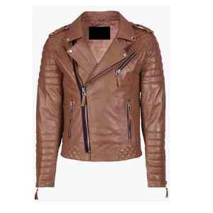 Vestes en cuir véritable pour hommes Vestes Slim Fit Style moto pour hommes avec fermetures à glissière durables Prix de gros Veste à logo pour hommes - Product Image 3