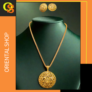 Quality Assured Necklace Earrings <b>Set</b> with 22Ct Gold Plated Premium Design Necklace Earrings <b>Set</b> <b>For</b> <b>Women</b> Wear <b>Jewelry</b> - Product Image 2