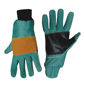 Guantes de cuero de vaca de alta calidad Guantes de seguridad de trabajo resistentes a motosierra con empuñaduras cómodas - Product Image 2