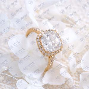 2.00 tcw แหวนเพชรมอสซาไนท์สำหรับผู้หญิงเครื่องประดับหมั้น18KT ทองรัศมีสไตล์หรูหราและหรูหรา - Product Image 3