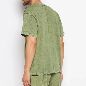 La camiseta de lavado ácido para hombre más vendida 100% algodón Loose Fit Printed Street Wear con Outclass for Look - Product Image 3