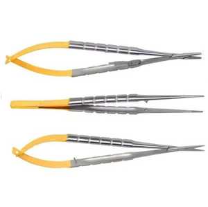 Porte-aiguilles Micro Castroviejo 14 cm, ensemble de trois instruments chirurgicaux à verrouillage, acier inoxydable, machinerie, chirurgie générale par Surgiright - Product Image 1