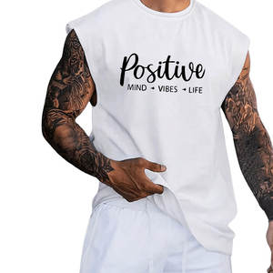 Débardeur de gym pour hommes à séchage rapide vêtements de fitness décontractés grande taille Singlet Logo dos tricoté - Product Image 2