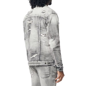 Conjunto de Chaqueta y Pantalones Vaqueros para Hombre, Estilo Urbano y Moderno, Diseño Sólido con Logotipo Bordado, Traje de Mezclilla para Hombre - Product Image 6