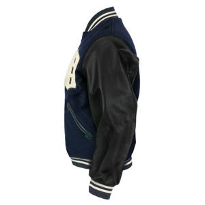 เสื้อแจ็คเก็ตวาร์ซิตี้ผู้ชายคุณภาพสูงแบบสั่งทำพิเศษ แขนยาว สไตล์วินเทจ สำหรับฤดูหนาว ดีไซน์ลำลองแบบ Letterman ผ้าขนสัตว์ผสมแคนวาส คอตั้ง ระบายอากาศได้ดี - Product Image 6