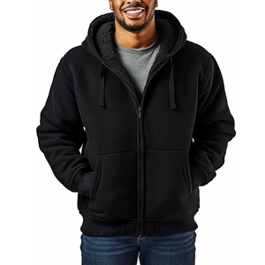 Vente en gros Sweat à capuche zippé lourd surdimensionné unisexe Logo personnalisé avec cordon de serrage Vêtements pour hommes grande taille Tissu éponge - Product Image 4