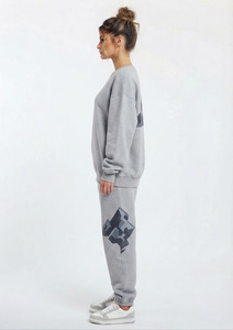 Conjunto de Sudadera y Pantalones de Chándal de Forro Polar Estampado para Mujer, Tallas Grandes, Cuello Redondo, Manga Larga, Ajuste Holgado, Estilo Casual Urbano, Ropa de Invierno - Product Image 3