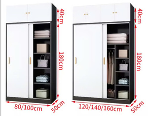 Armoire en bois de style industriel moderne avec portes coulissantes, meubles de haute qualité pour la chambre à coucher, vente en gros - Product Image 6