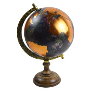 Globe antique avec base en cuivre, globe design, décoration de bureau et de table - Product Image 3