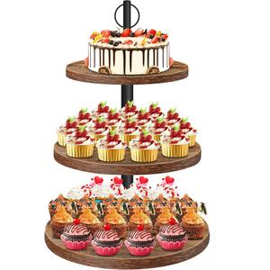 Artisan ACACIA Support à gâteau en bois à 3 niveaux Beauté artisanale pour événements rustiques Parfait pour les mariages Anniversaires Célébrations TENDANCES - Product Image 1