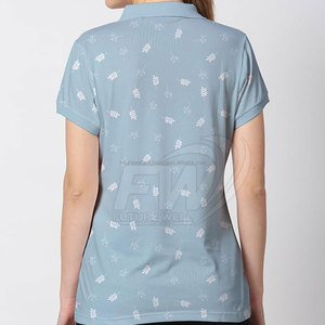 T-shirt de golf respirant pour femme en tissu toile polyester/coton 220g, idéal pour l'été – Vente en gros - Product Image 3