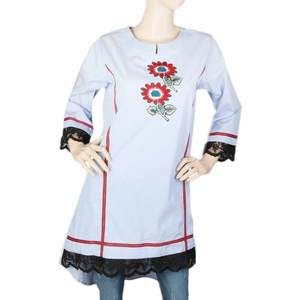 Kurti Bordado para Mujer - Azul Cielo - Product Image 1