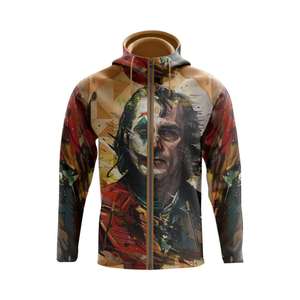 Sudadera con Capucha y Cremallera para Hombre, Diseño Gráfico con Pintura Facial Oscura, Chaqueta de Estilo Urbano, Sudadera con Estampado, Diseño Moderno, Cremallera Completa, Informal y Cómoda - Product Image 3
