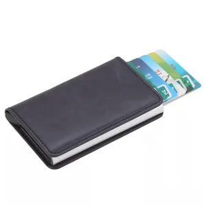 2023 pinces à billets en fibre de carbone minces RFID bloquant porte-carte de crédit à deux volets portefeuilles clés en cuir mince pour hommes