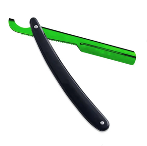 Rasoir à raser à bord droit pliant de salon professionnel pour hommes dernière conception avec poignée en plastique et lame de rasoir - Product Image 1