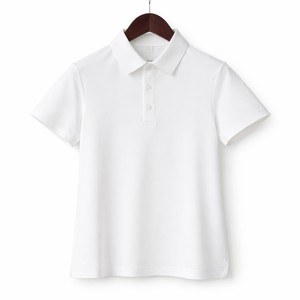 Polo en polyester pour femme, manches courtes, coupe ajustée, logo personnalisé, chemises de golf décontractées, respirantes et courtes, vente en gros - Product Image 1