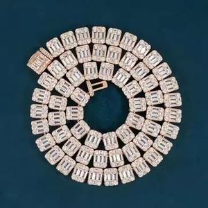 Cadena de eslabones cubanos de oro amarillo de 14 quilates personalizada, joyería de Hip Hop de moda con diamantes completamente redondos cultivados en laboratorio para regalo de hombres - Product Image 5