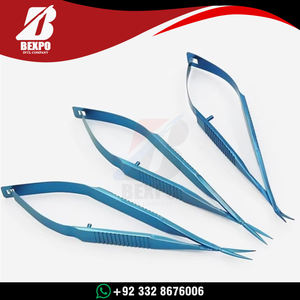 Tijeras de Capsulotomía de Titanio para Disección de Tejidos, 10cm, Ultraligeras, No Magnéticas, Azules, Reutilizables, Herramienta Quirúrgica Oftálmica - Product Image 3