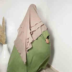 Khimar niqab himar himar 3ชั้นที่มีคุณภาพสูงการออกแบบที่ระบายอากาศได้ดีสำหรับผู้หญิงมุสลิมสำหรับฤดูใบไม้ผลิ - Product Image 4