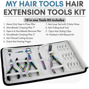 Премиум набор для удлинения микро-бусин, инструмент для прессования, нано-шарик, закрывающий и обжимной инструмент с зубчатой петлей, кольцо для среза - Product Image 2