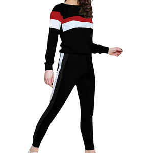 Chándal de mujer de alta calidad personalizado ajustado mezcla de algodón OEM venta al por mayor gimnasio ropa deportiva Jogger conjunto para correr Fitness - Product Image 3