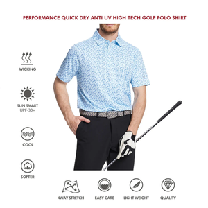 Premium verano nuevo cuarto botón abajo Polo camiseta sublimación tejido suave algodón tela Turn Down Collar Golf POLO camisa hombres - Product Image 3